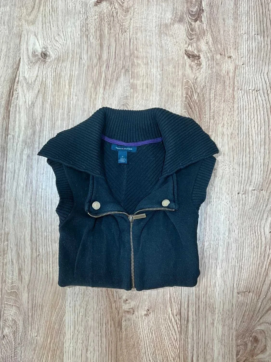 Gilet zippé Tommy hilfiger homme M 100% coton  bleu marine – photo 11